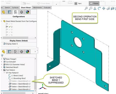 convert surface to sheet metal solidworks|sheet metal command in SolidWorks.